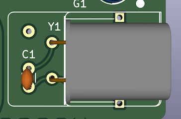 rendering of a crytal and capacitor
